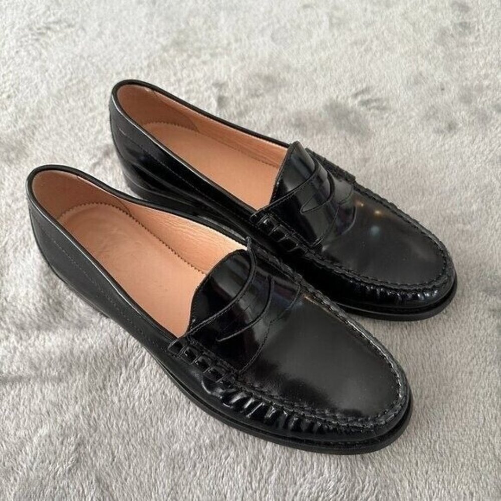 J. Crew Black Leather Loafers